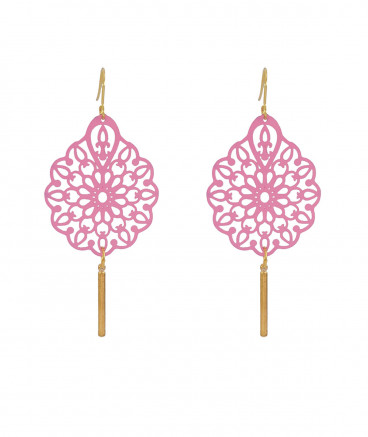 Boucles oreilles ultra légères rose et or
