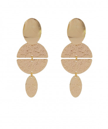 Boucles d'oreilles clips martelées dorées
