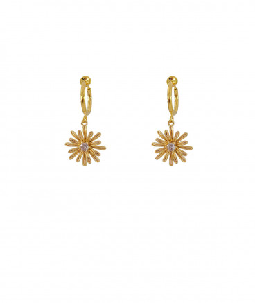 Boucles d'oreilles clip marguerite zircon