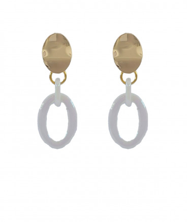 Boucles d'oreilles à clip blanc nacré
