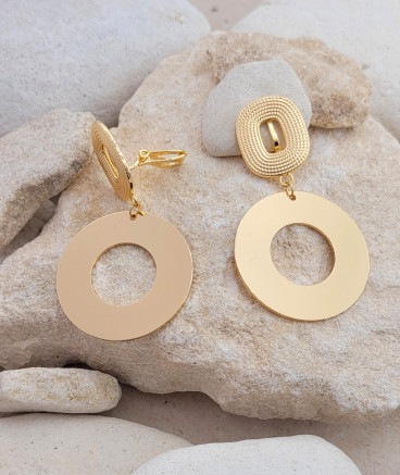 Boucles d'oreilles clips dorées classiques