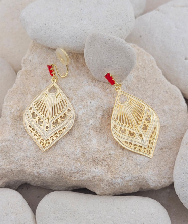 Boucles oreilles clips arabesque confort