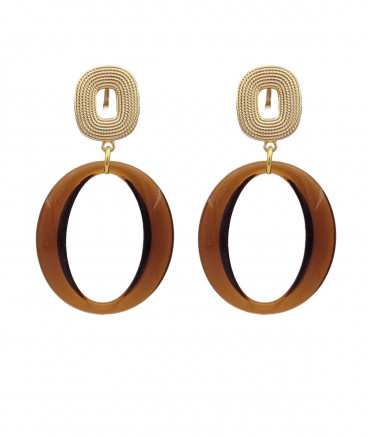 Boucles d'oreilles clips écaille marron