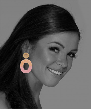 Boucles d'oreilles à clip résine rosées