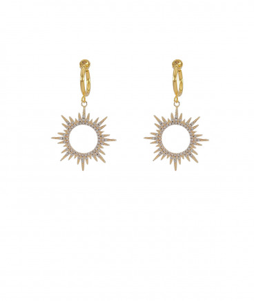 Boucles d'oreilles clip solaires zircon