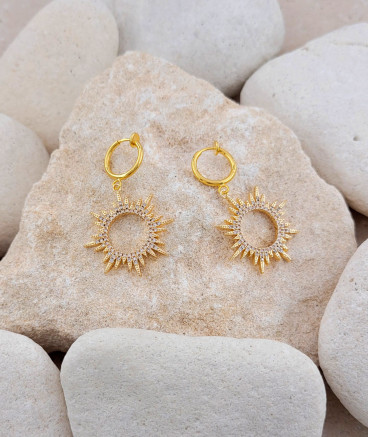 Boucles d'oreilles clip solaires zircon