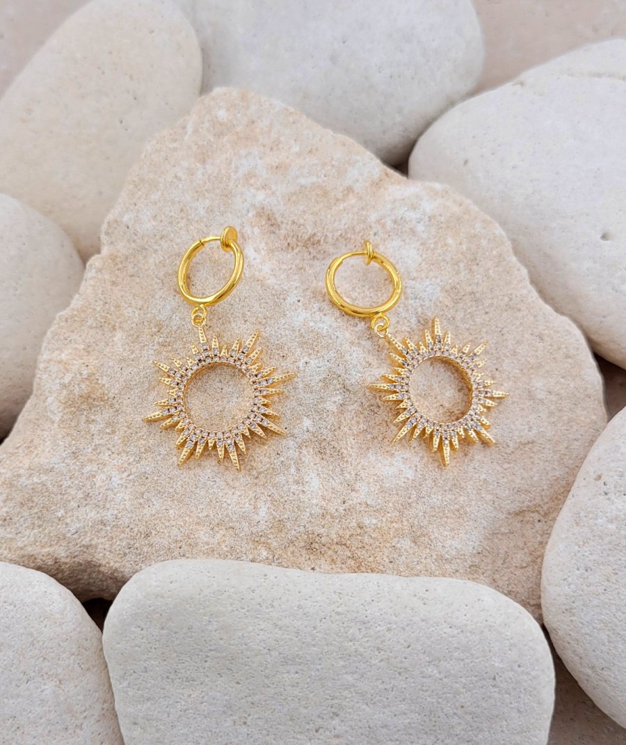 Boucles d'oreilles clip solaires zircon