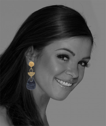 Boucles oreilles clips longues pendantes grises