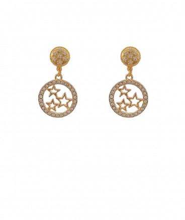 Boucles d'oreilles clips étoiles dorées strass