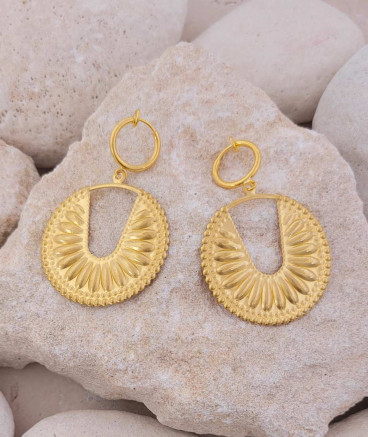 Boucles oreilles clips égyptiennes dorées