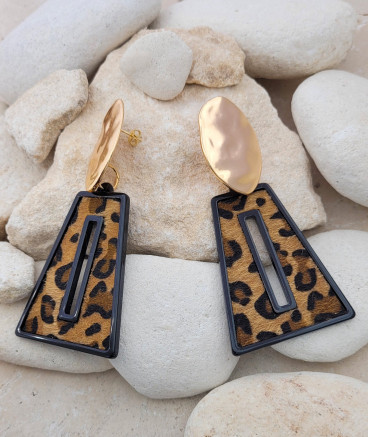 Grandes boucles oreilles léopard