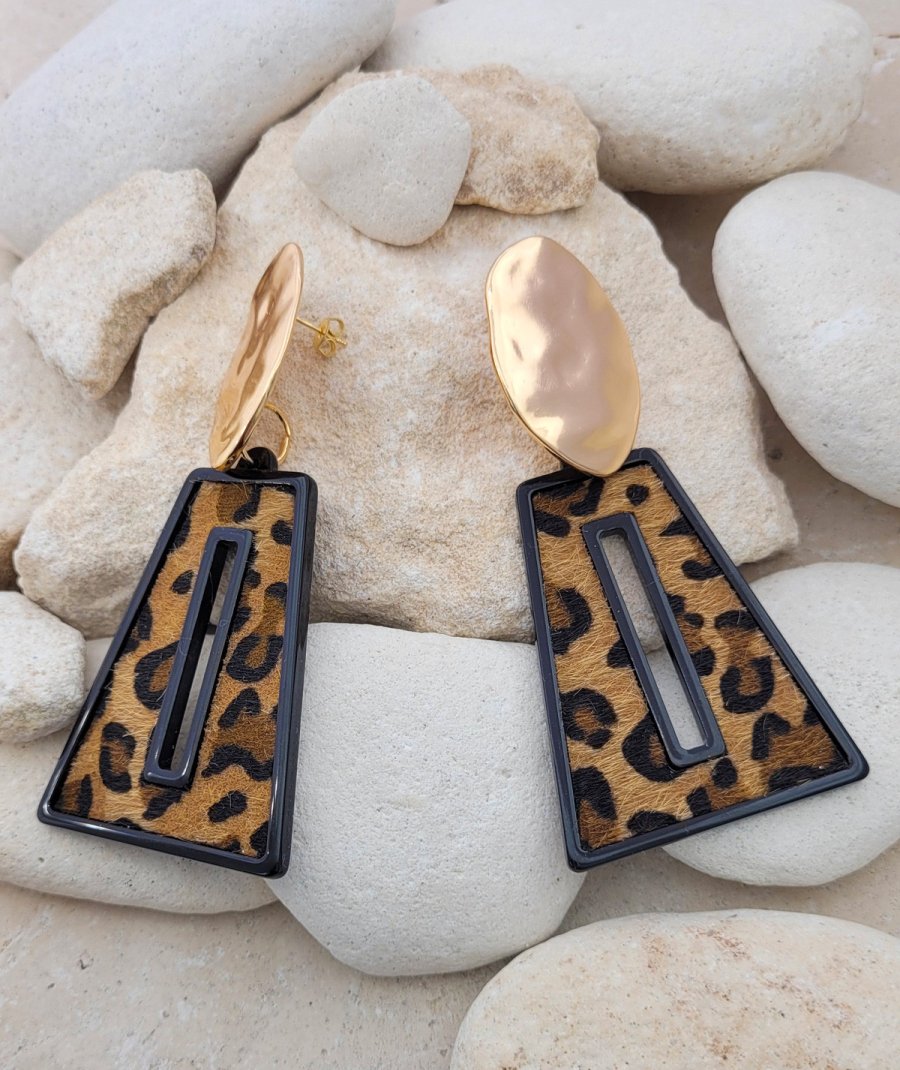 Grandes boucles oreilles léopard