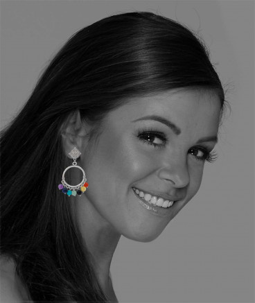 Boucles oreilles clip Jade multicolore