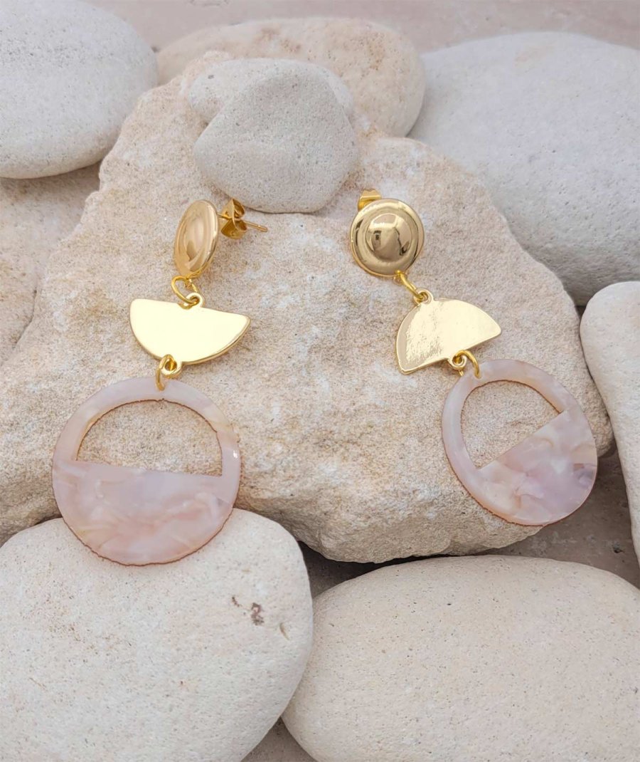 Boucles oreilles pendant violet pastel