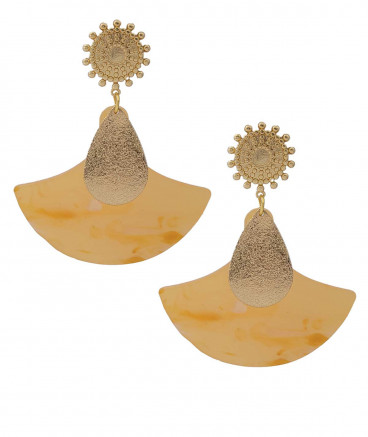 Boucles oreilles clips ambre clair
