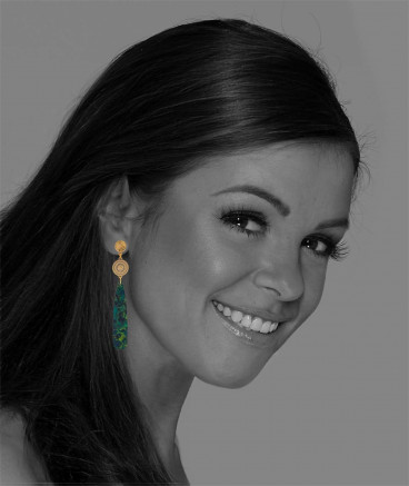 Boucles oreilles longues vertes