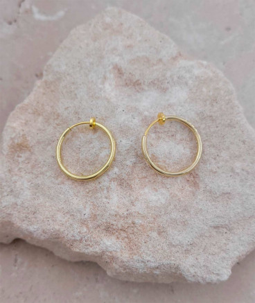 Créoles à clip dorées 2cm