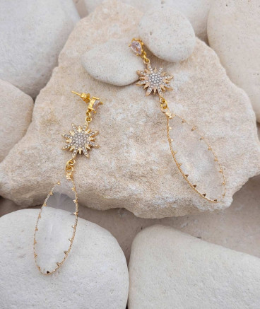 Boucles d'oreilles pendantes cristal