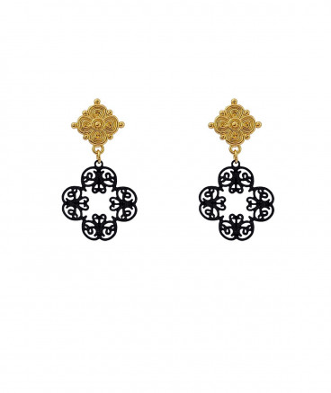 Boucles oreilles filigrane noir