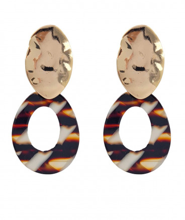 Boucles oreilles oversize écaille