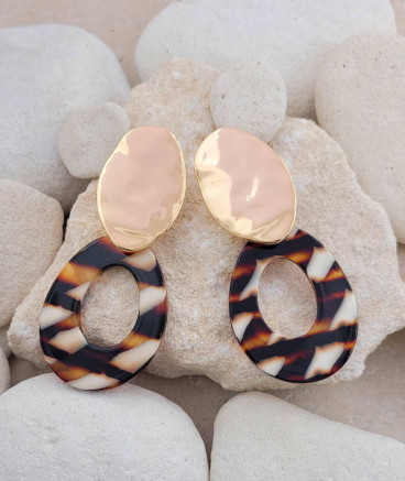 Boucles oreilles oversize écaille
