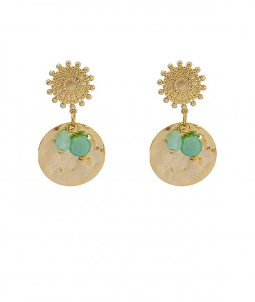 Boucles oreilles dorées martelées