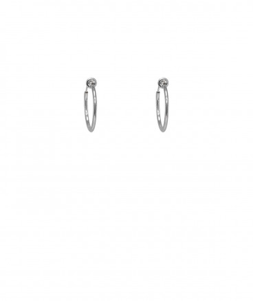 Créoles à clip rhodiées 2cm pour oreilles non percées.