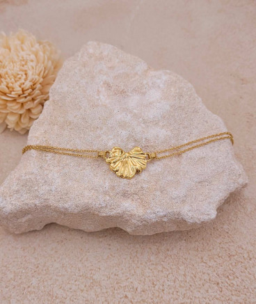 Bracelet sur chaînes acier doré noeud