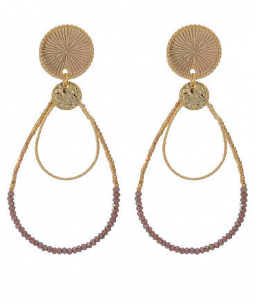 Boucles oreilles à clips pendantes taupe