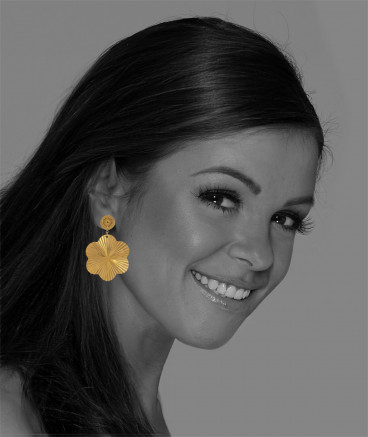 Boucles d'oreilles clip acier doré fleur