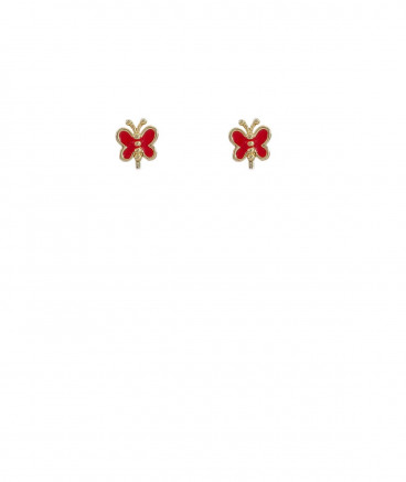 Petites boucles oreilles à clip papillon rouge pour filles très confortables - Pépita by Tara Pépita