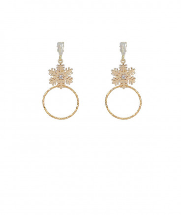 Boucles D'oreilles Clip (non Percées) Argenté, Pendants CZ Floral Art Nouveau - Neuf