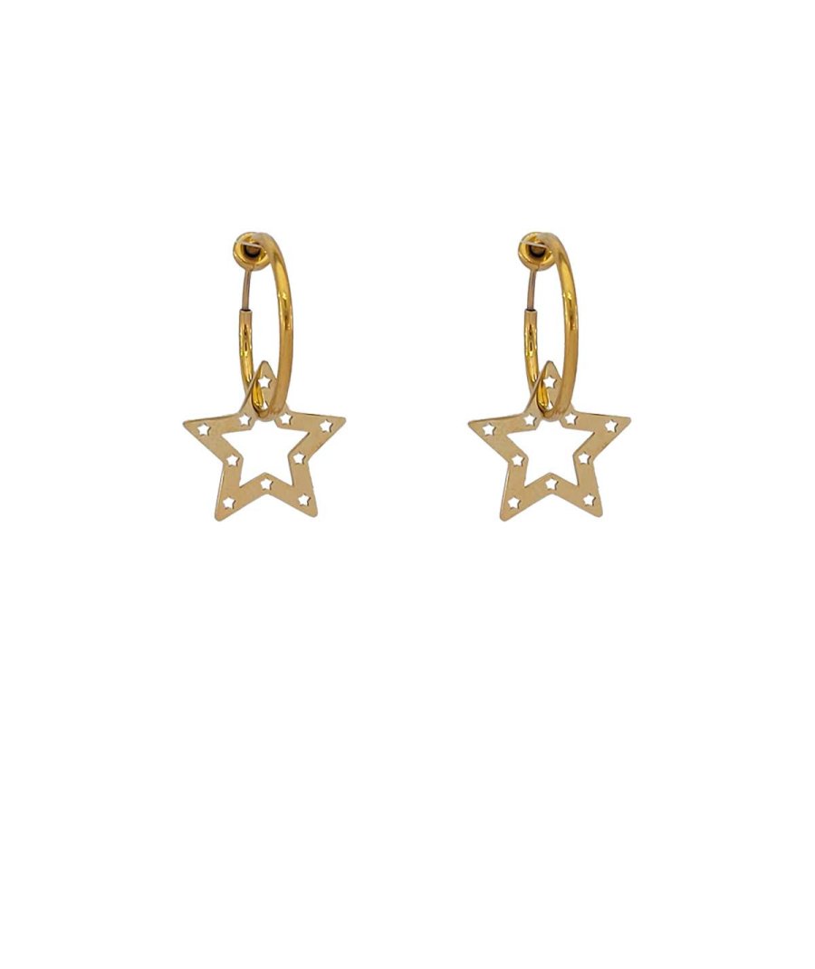 Boucles d'oreilles clips CREOLES - Cristal / Doré