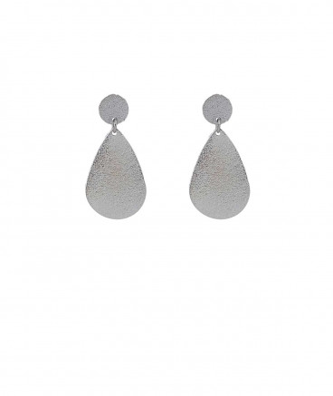 Boucles d'oreilles pendantes rhodiées
