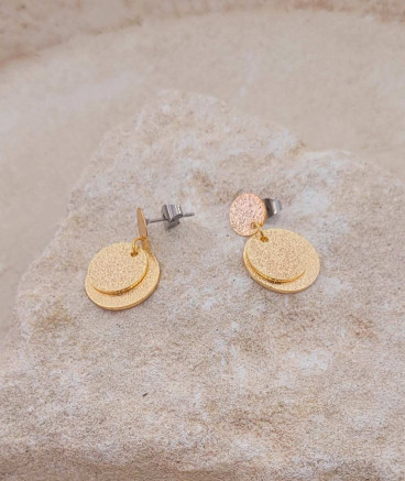 Boucles d'oreilles médailles dorées