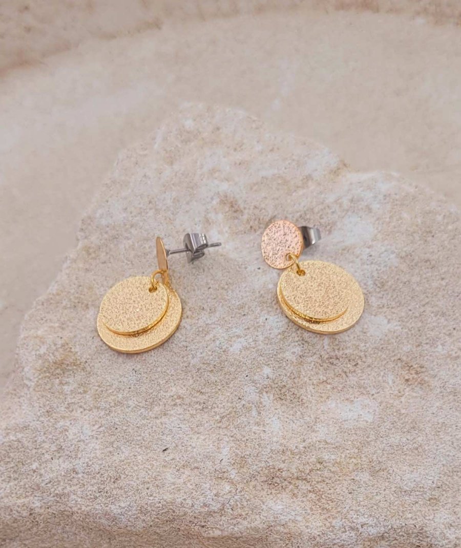 Boucles d'oreilles médailles dorées