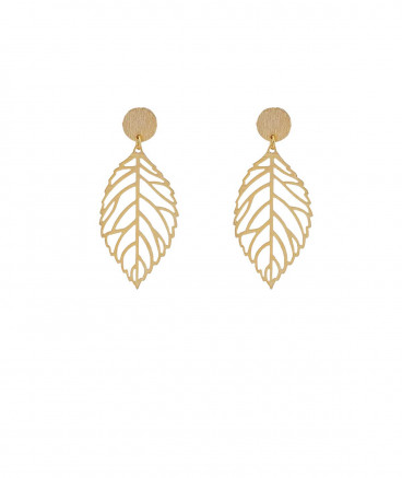 Boucles d'oreilles feuille dorée