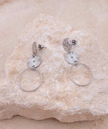 Boucles d'oreilles anneau rhodié