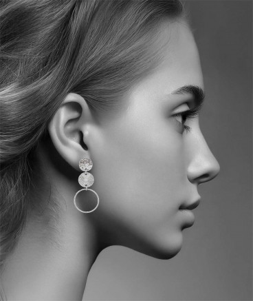 Boucles d'oreilles anneau rhodié