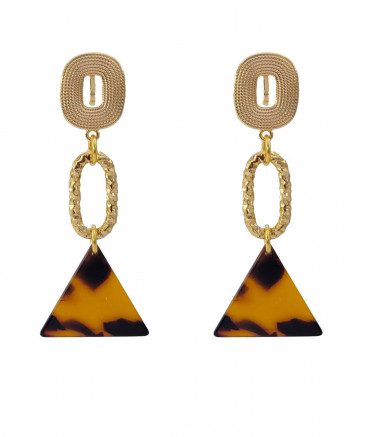 Boucles oreilles à clips pendantes écailles
