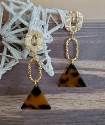 Boucles oreilles à clips pendantes écailles