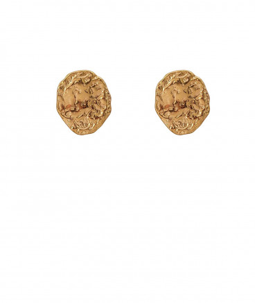 Boucles d'oreilles clip acier ovales martelées