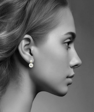Boucles oreilles clip double perle