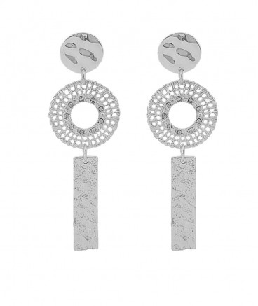 Boucles d'oreilles clips longues argentées