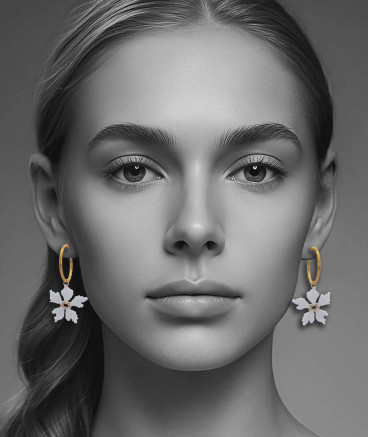 Boucles D'oreilles Créateur Blanca - Clips, Métal Et Verre Doré - Occasion Très Bon état