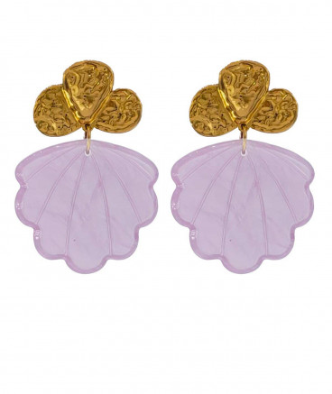 Boucles oreilles clips violettes