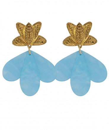 Boucles d'oreilles clip bleu turquoise clair