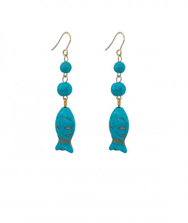 Boucles oreilles poisson turquoise