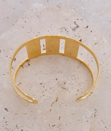 Bracelet manchette acier laqué rouge