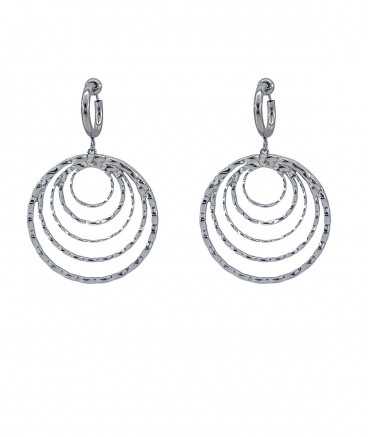 Boucles d'oreilles clips acier 5 cercles. Des anneaux pour un effet créoles sans perçage.